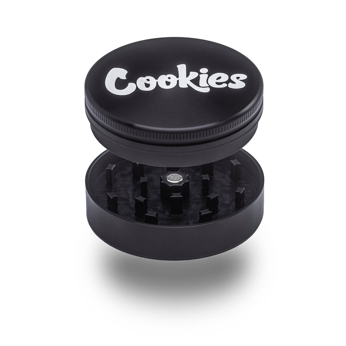 Aluminum 2 Piece Large &quot;Cookies&quot; Grinders Black