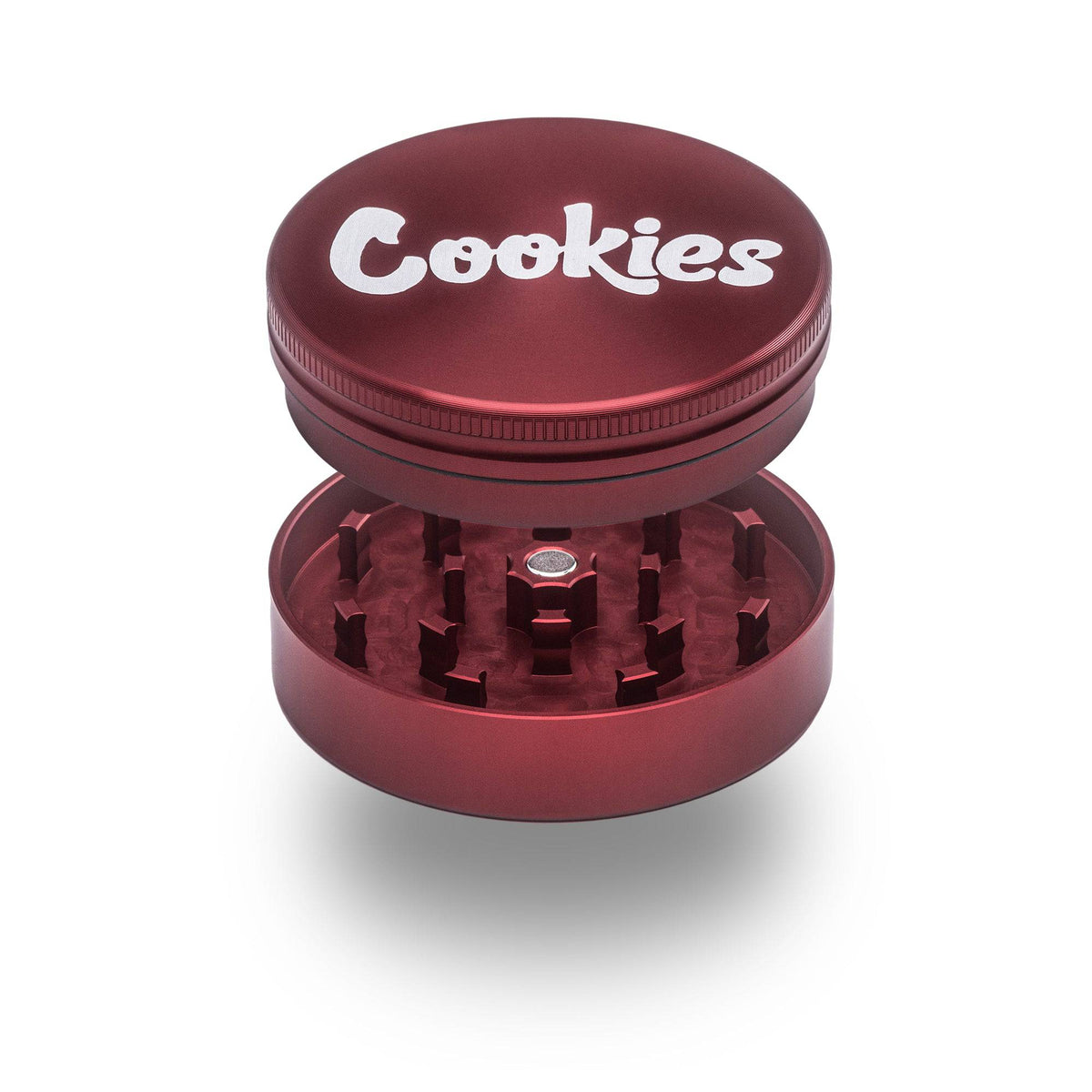 Aluminum 2 Piece Large &quot;Cookies&quot; Grinders Red