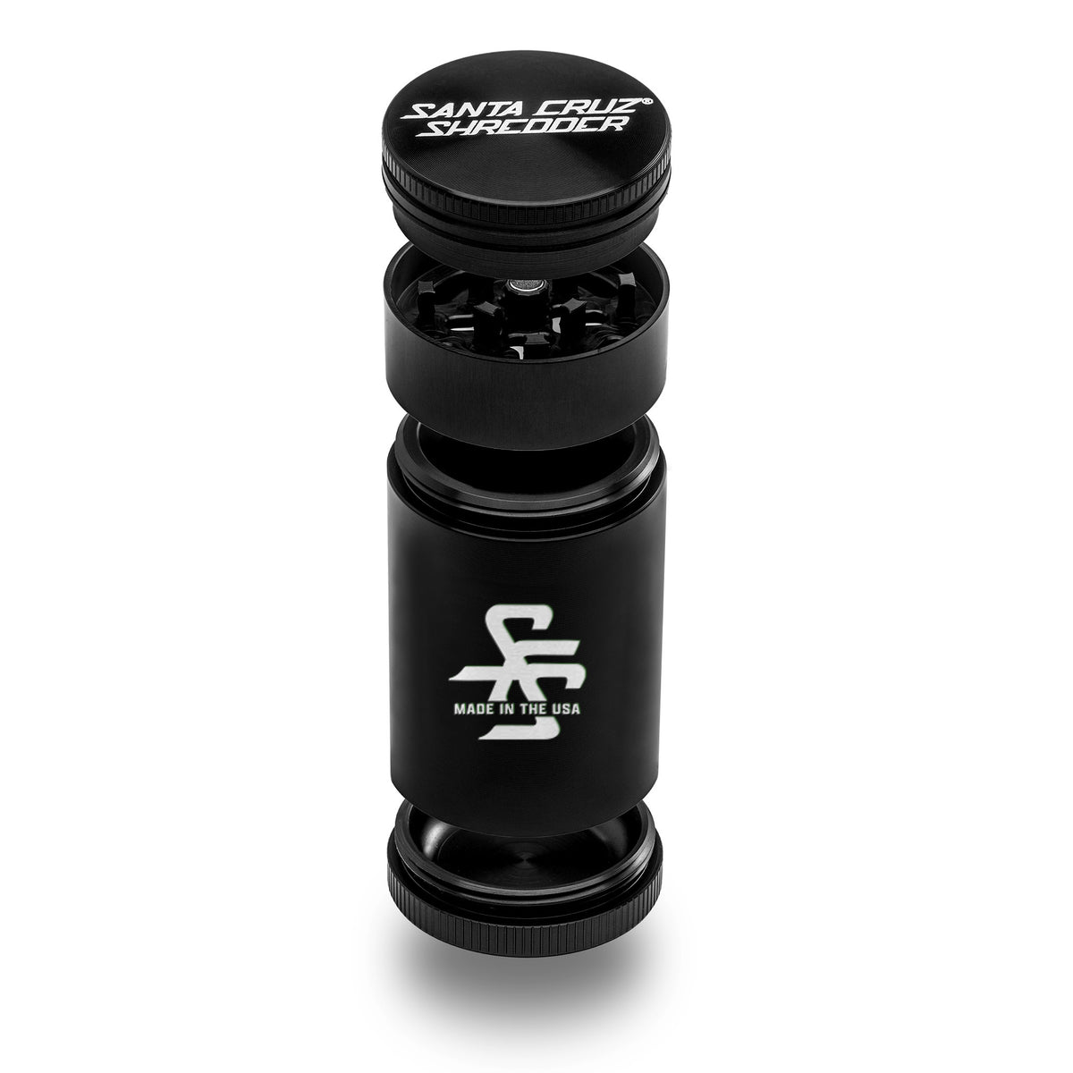 Aluminum 4 Piece Small Herb Grinders (TRAVELER) - Santa Cruz Shredder Retail