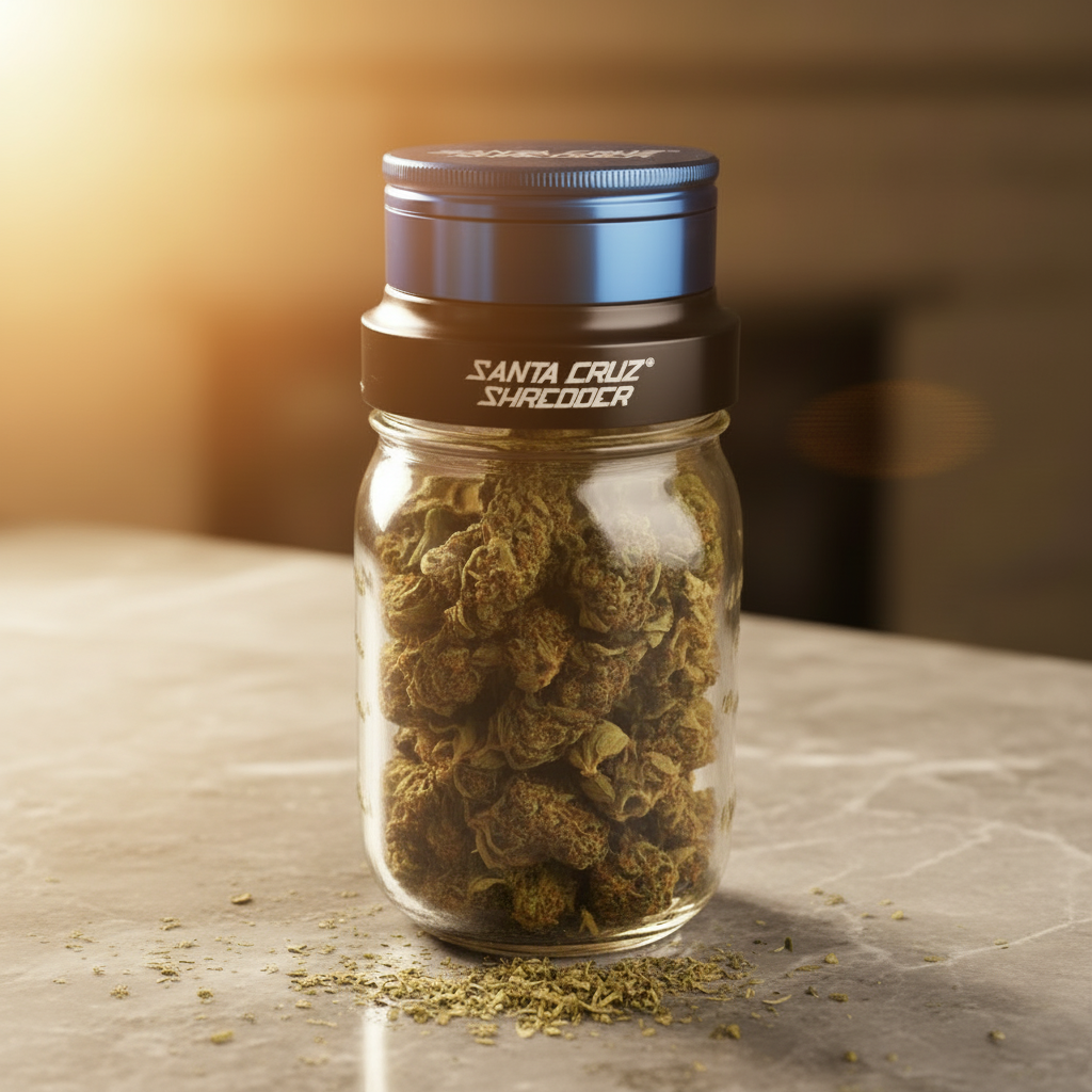 Mason Jar Herb Grinder Adapter™  for 3pc and 4pc Shredders - Santa Cruz Shredder Retail