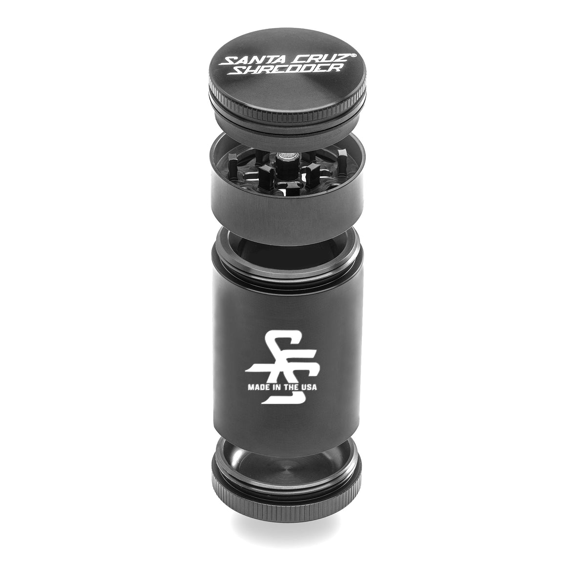Aluminum 4 Piece Small Herb Grinders (TRAVELER) - Santa Cruz Shredder Retail