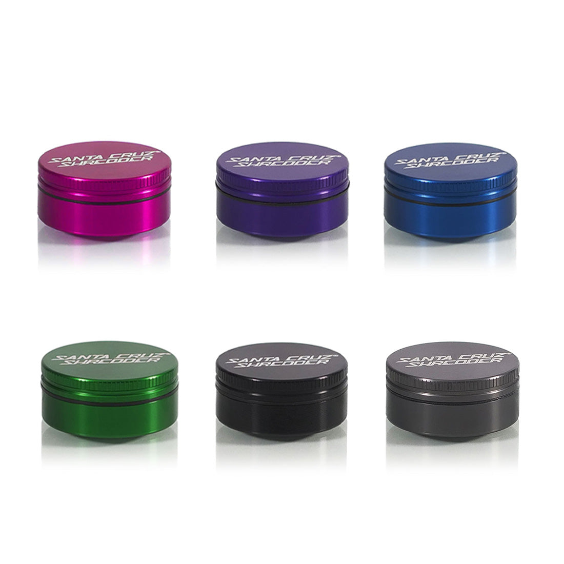 Aluminum 2 Piece Medium Herb Grinders - Santa Cruz Shredder Retail