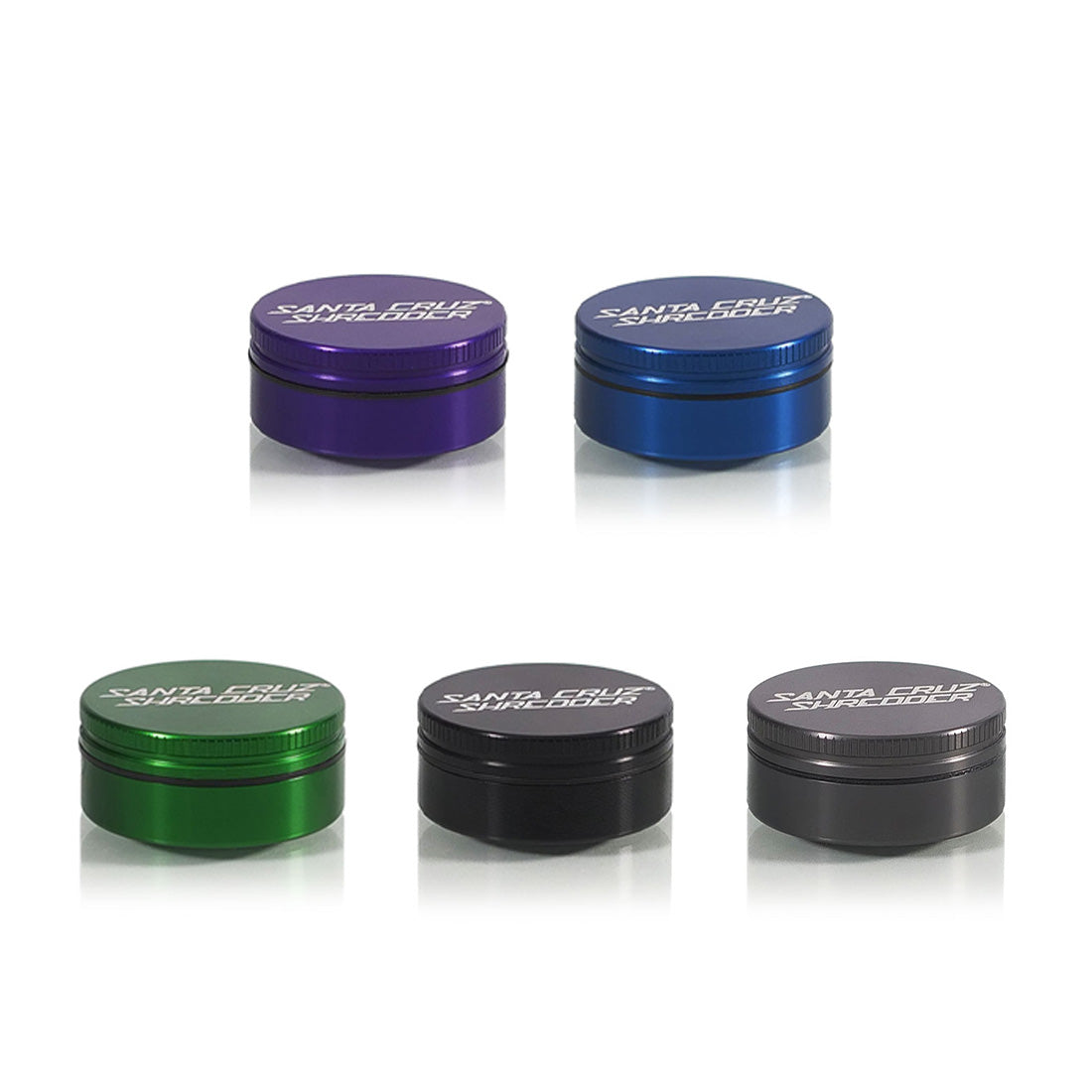 Aluminum 2 Piece Large Herb Grinders - Santa Cruz Shredder Retail