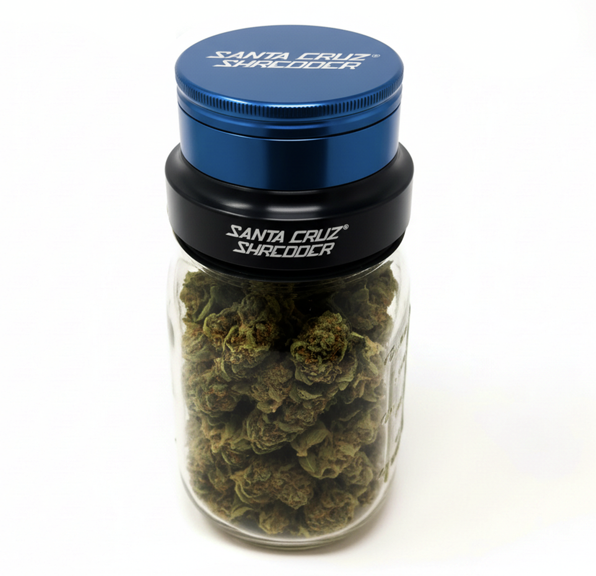 Mason Jar Herb Grinder Adapter™  for 3pc and 4pc Shredders - Santa Cruz Shredder Retail