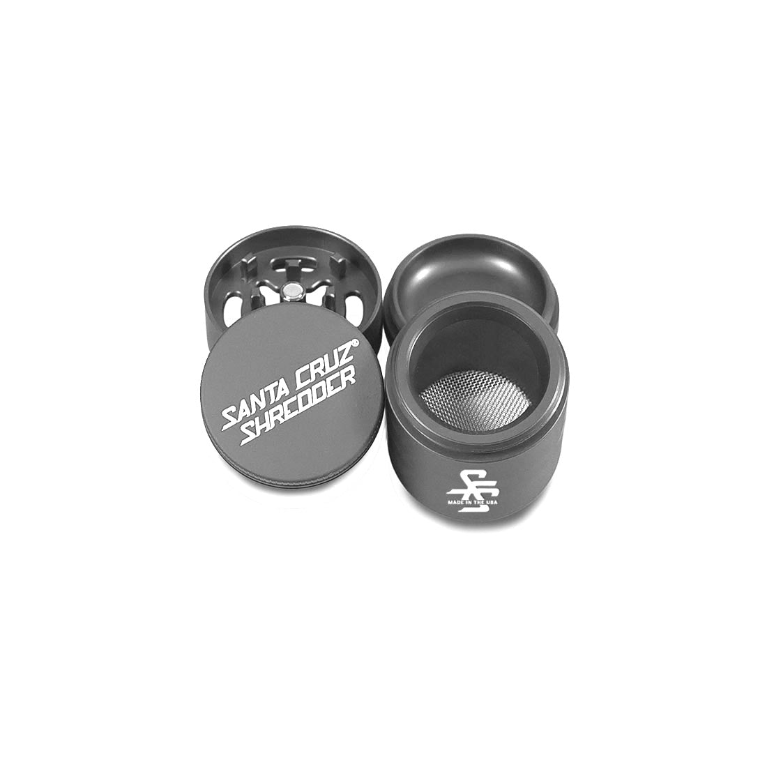 Aluminum 4 Piece Small Herb Grinders (TRAVELER) - Santa Cruz Shredder Retail