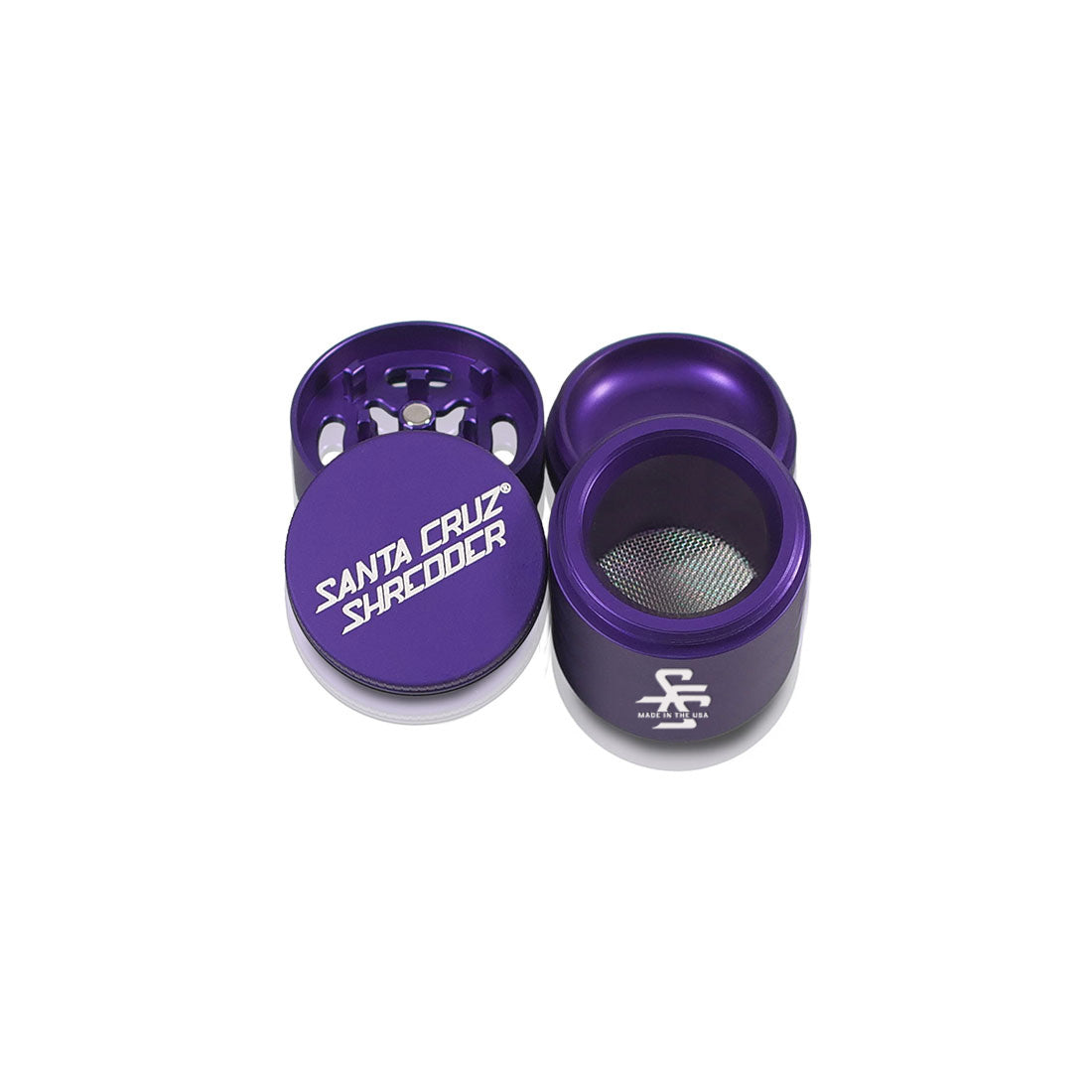 Aluminum 4 Piece Small Herb Grinders (TRAVELER) - Santa Cruz Shredder Retail