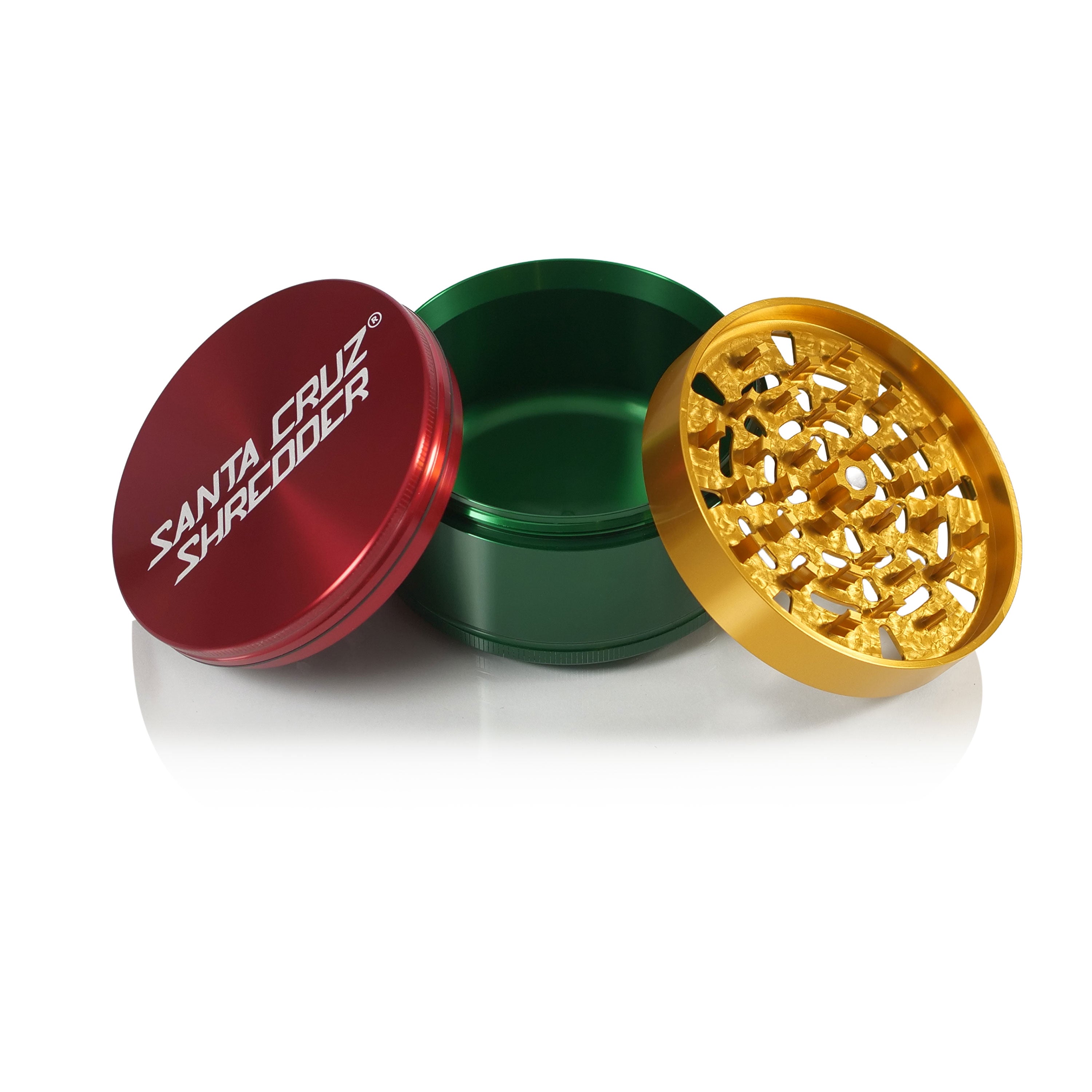 Aluminum 3 Piece Jumbo Herb Grinders - Santa Cruz Shredder Retail