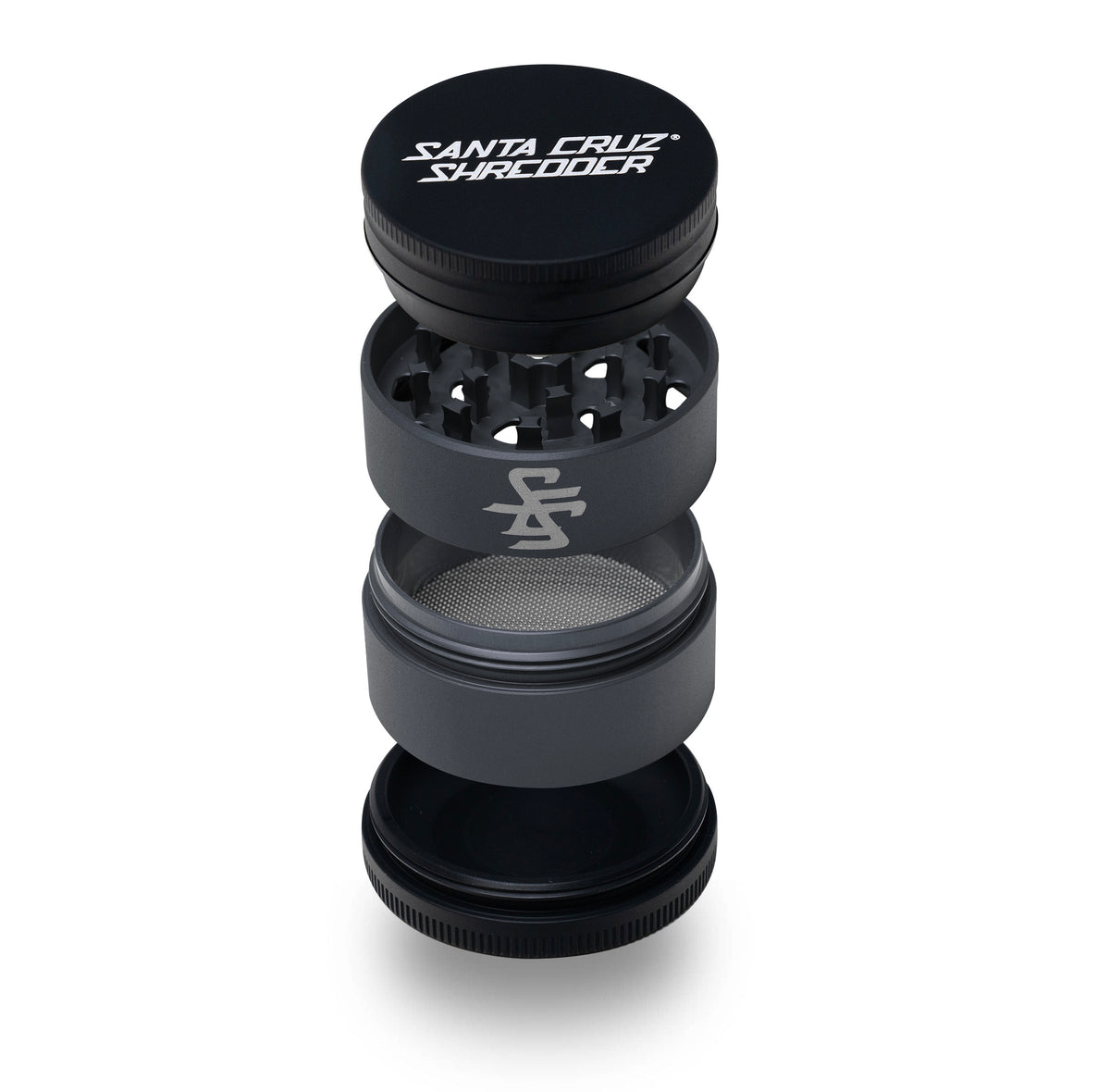 Aluminum 4 Piece SPLIT-SERIES Medium Herb Grinders - Santa Cruz Shredder Retail