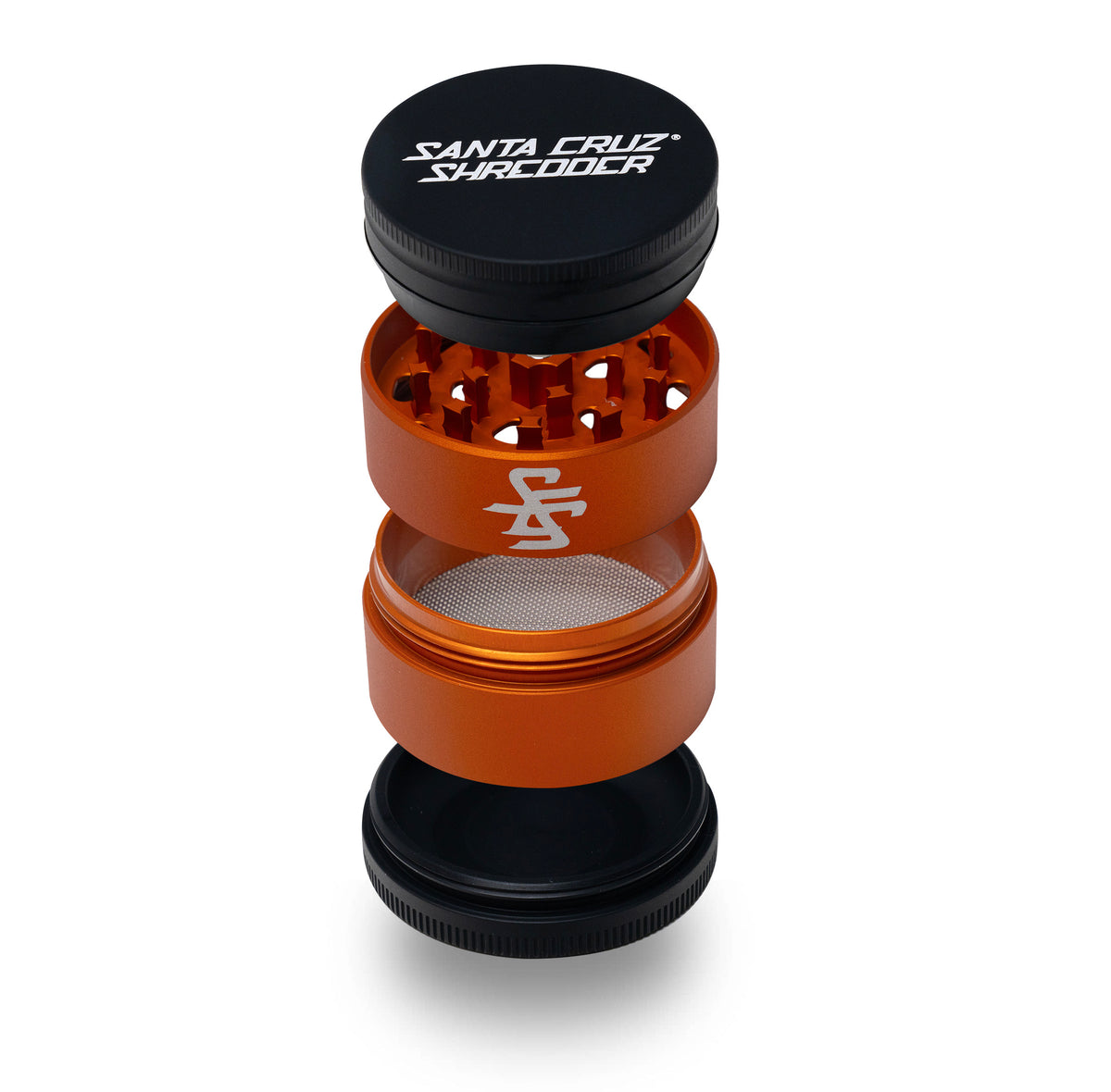 Aluminum 4 Piece SPLIT-SERIES Medium Herb Grinders - Santa Cruz Shredder Retail
