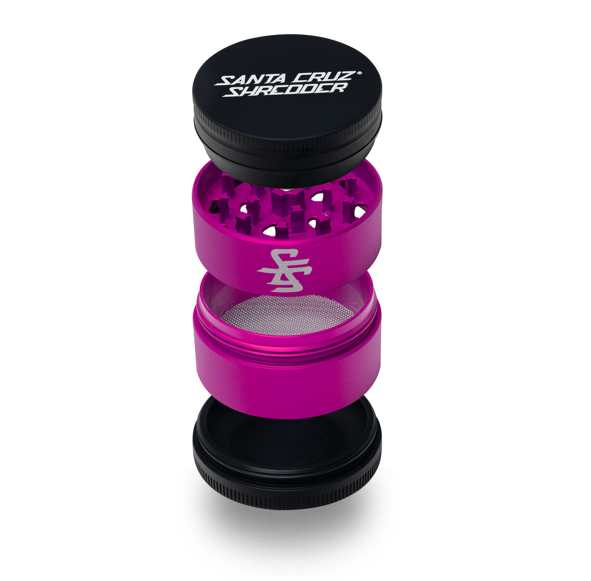 Aluminum 4 Piece SPLIT-SERIES Medium Herb Grinders - Santa Cruz Shredder Retail