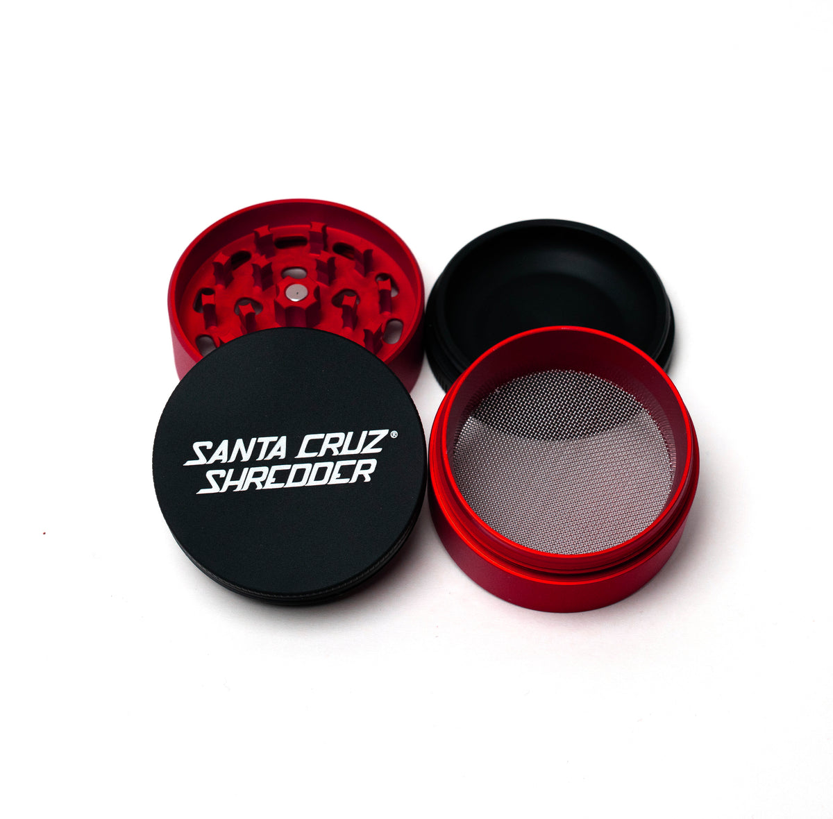 Aluminum 4 Piece SPLIT-SERIES Medium Herb Grinders - Santa Cruz Shredder Retail