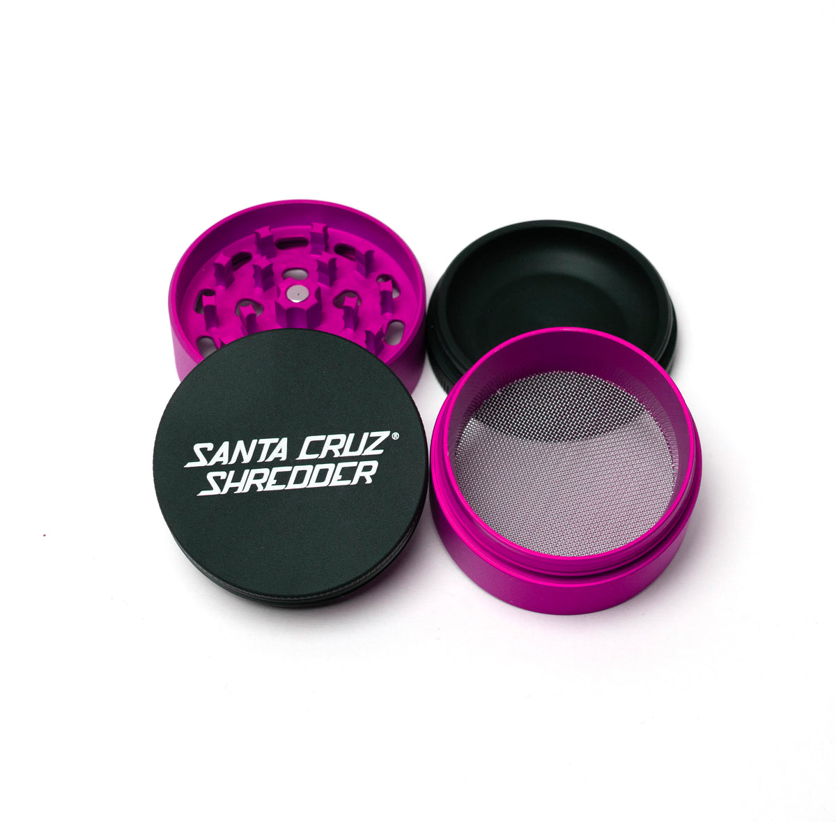 Aluminum 4 Piece SPLIT-SERIES Medium Herb Grinders - Santa Cruz Shredder Retail