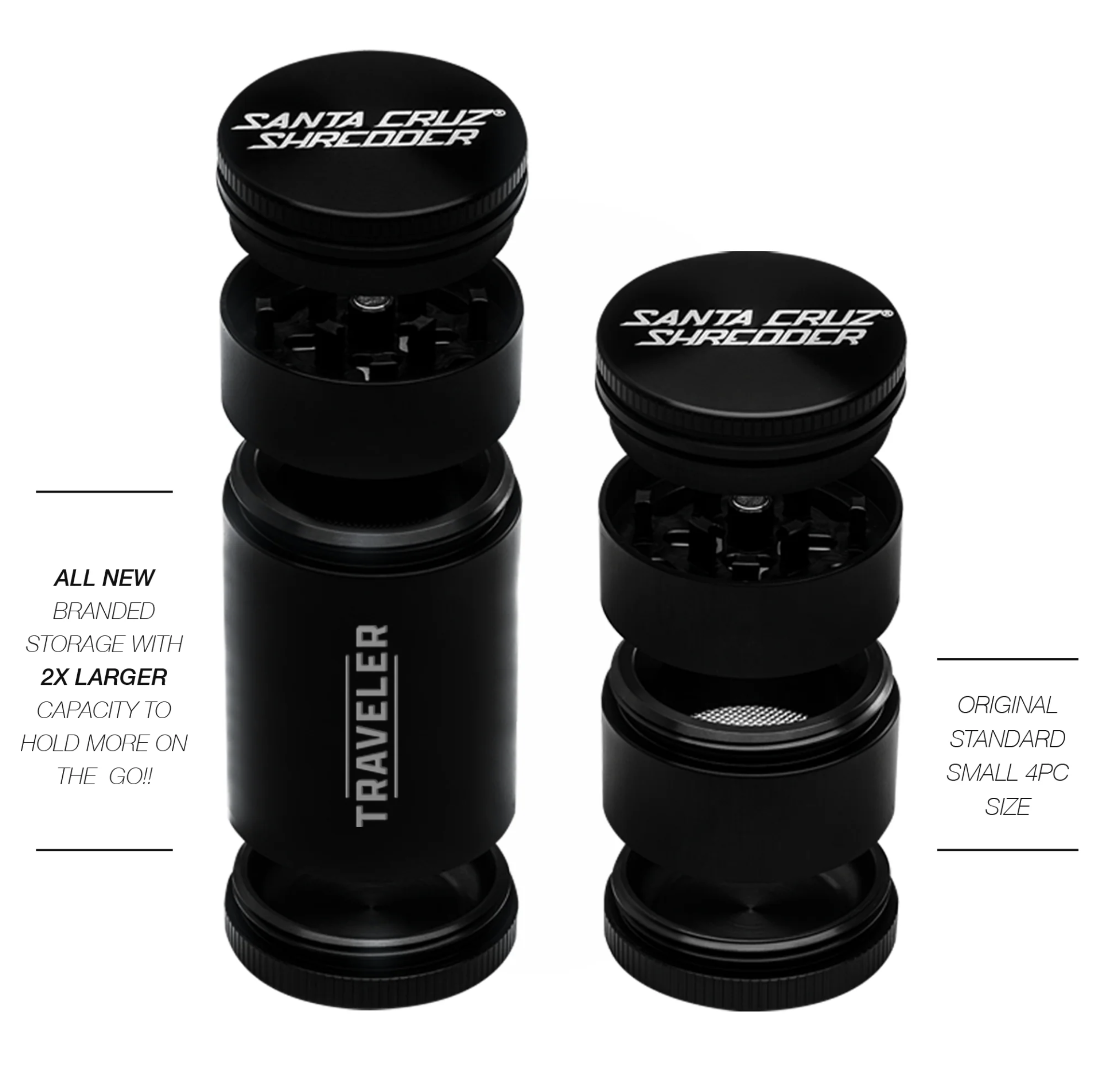 Aluminum 4 Piece Small Herb Grinders (TRAVELER) - Santa Cruz