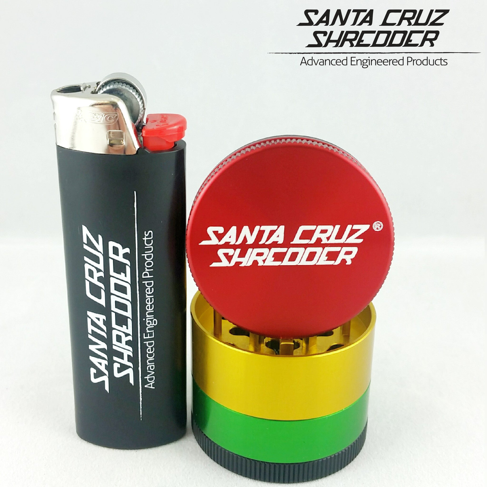 Moulin à Herbes Santa Cruz Shredder (Grand 7 Cm) - Aluminium Anodisé, Fabriqué Aux USA, Broyage Doux